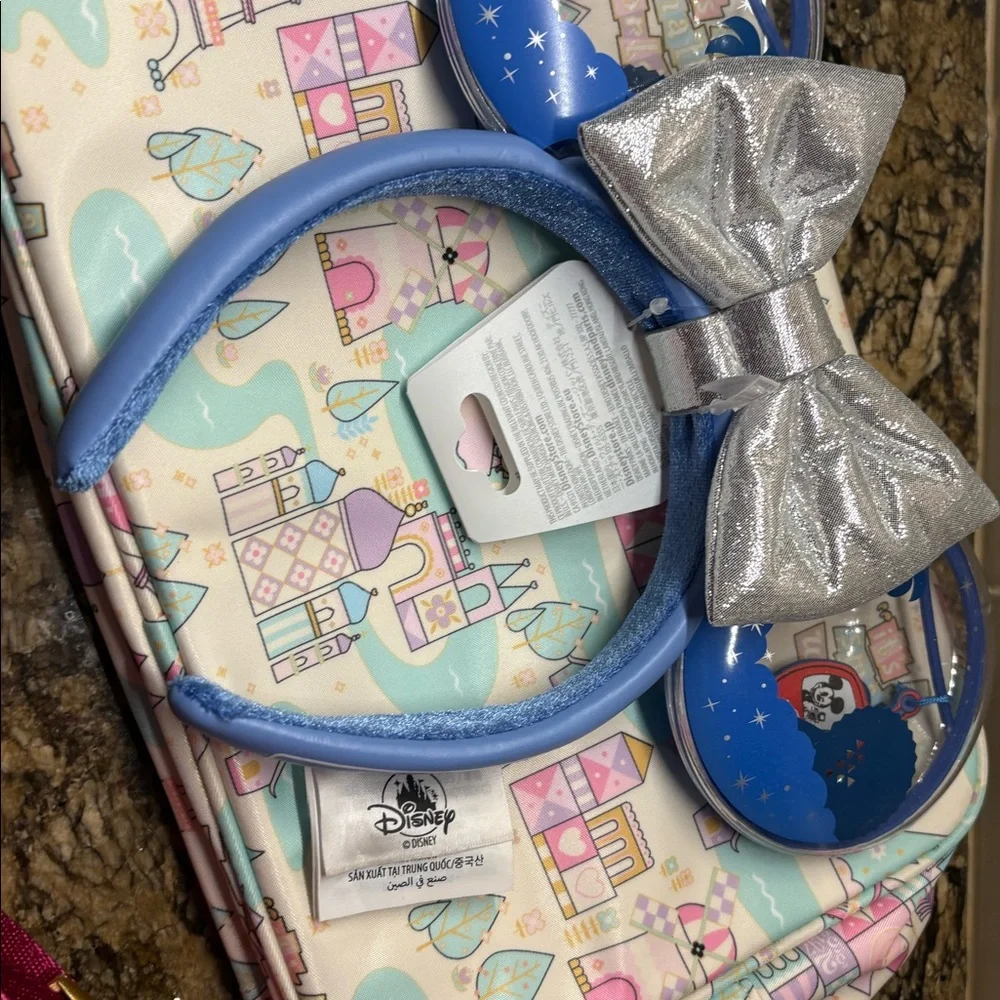 Disney Parks Stoney Clover Lane It’s a Small World Allover Print Pouch NWT